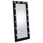 Orleans Furniture - Coaster - Zayan 32 x 71 Inch Floor Mirror LED Lighting Black Gloss - 969557